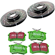 S2KR2062 Rear Brake Disc and Pad Kit, Slotted 5 Lugs 268.99 mm Aramid Fiber S2 Greenstuff 2000 and USR Sport Slotted Rotors