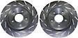 S2KR2063 Rear Brake Disc and Pad Kit, Silver Grey Geomet, Slotted, 4 Lugs, 226.06 mm, Aramid Fiber, S2 Greenstuff 2000 and USR Sport Slotted Rotors