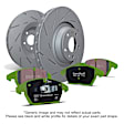 S2KR2690 Rear Brake Disc and Pad Kit, Silver Grey Geomet, Slotted, 8 Lugs, Aramid Fiber, S2 Greenstuff 6000 and USR Sport Slotted Rotors