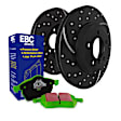 S3KF1000 Front Brake Disc and Pad Kit, Dimpled and Slotted 5 Lugs 279.91 mm Aramid Fiber S3 Greenstuff 6000 and GD Sport Slotted and Dimpled Truck and SUV Rotors