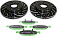 S3KF1086 Front Brake Disc and Pad Kit, Dimpled and Slotted 5 Lugs 305.05 mm Aramid Fiber S3 Greenstuff 6000 and GD Sport Slotted and Dimpled Truck and SUV Rotors