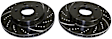 S3KF1086 Front Brake Disc and Pad Kit, Dimpled and Slotted 5 Lugs 305.05 mm Aramid Fiber S3 Greenstuff 6000 and GD Sport Slotted and Dimpled Truck and SUV Rotors