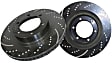 S3KF1129 Front Brake Disc and Pad Kit, Dimpled and Slotted 6 Lugs 338.07 mm Aramid Fiber S3 Greenstuff 6000 and GD Sport Slotted and Dimpled Truck and SUV Rotors