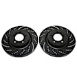 S3KF1218 Front Brake Disc and Pad Kit, Silver Grey Geomet, Dimpled and Slotted, 5 Lugs, 359.92 mm, Aramid Fiber, S3 Greenstuff 6000 and GD Sport Slotted and Dimpled Truck and SUV Rotors