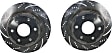 S3KR1043 Rear Brake Disc and Pad Kit, Silver Grey Geomet, Dimpled and Slotted, 6 Lugs, 325.12 mm, Aramid Fiber, S3 Greenstuff 6000 and GD Sport Slotted and Dimpled Truck and SUV Rotors