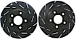 S4KF1025 Front Brake Disc and Pad Kit, Silver Grey Geomet, Slotted, 5 Lugs, 302.77 mm, Aramid Fiber Ceramic, S4 Redstuff Ceramic Pad and USR Sport Slotted Rotors