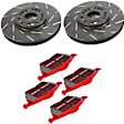 S4KF1089 Front Brake Disc and Pad Kit, Slotted 5 Lugs 295.66 mm Aramid Fiber Ceramic S4 Redstuff Ceramic Pad and USR Sport Slotted Rotors