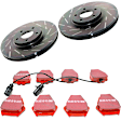 S4KF1120 Front Brake Disc and Pad Kit, Slotted 9 Lugs 320.04 mm Aramid Fiber Ceramic S4 Redstuff Ceramic Pad and USR Sport Slotted Rotors