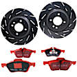 S4KF1131 Front Brake Disc and Pad Kit, Slotted 4 Lugs 275.84 mm Aramid Fiber Ceramic S4 Redstuff Ceramic Pad and USR Sport Slotted Rotors