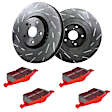 S4KF1183 Front Brake Disc and Pad Kit, Slotted 5 Lugs 332.99 mm Aramid Fiber Ceramic S4 Redstuff Ceramic Pad and USR Sport Slotted Rotors