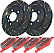 2011 Ford Fusion - Front Brake Disc and Pad Kit, Slotted, 5 Lugs, 298.96 mm, Aramid Fiber Ceramic, FMSI Pad No. D1164; Vented; 5 Bolt Holes; 299mm Dia.; 49mm Height; 25mm Thick; 72mm Center Hole Dia., S4 Redstuff Ceramic Pad and USR Sport Slotted Rotors