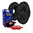 2011 Ford Fusion - Front Brake Disc and Pad Kit, Slotted, 5 Lugs, 298.96 mm, Aramid Fiber Ceramic, FMSI Pad No. D1164; Vented; 5 Bolt Holes; 299mm Dia.; 49mm Height; 25mm Thick; 72mm Center Hole Dia., S4 Redstuff Ceramic Pad and USR Sport Slotted Rotors