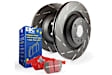 S4KR1016 Rear Brake Disc and Pad Kit, Silver Grey Geomet, Slotted, 6 Lugs, 355.09 mm, Aramid Fiber Ceramic, S4 Redstuff Ceramic Pad and USR Sport Slotted Rotors