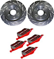 S4KR1160 Rear Brake Disc and Pad Kit, Slotted 5 Lugs 319.79 mm Aramid Fiber Ceramic S4 Redstuff Ceramic Pad and USR Sport Slotted Rotors