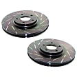 S4KR1161 Rear Brake Disc and Pad Kit, Silver Grey Geomet, Slotted, 5 Lugs, 319.79 mm, Aramid Fiber Ceramic, S4 Redstuff Ceramic Pad and USR Sport Slotted Rotors