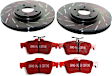 S4KR1173 Rear Brake Disc and Pad Kit, Slotted 5 Lugs 279.91 mm Aramid Fiber Ceramic S4 Redstuff Ceramic Pad and USR Sport Slotted Rotors