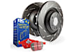 S4KR1216 Rear Brake Disc and Pad Kit, Silver Grey Geomet, Slotted, 5 Lugs, 302.01 mm, Aramid Fiber Ceramic, S4 Redstuff Ceramic Pad and USR Sport Slotted Rotors