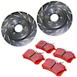 S4KR1257 Rear Brake Disc and Pad Kit, Slotted 5 Lugs 239.01 mm Aramid Fiber Ceramic S4 Redstuff Ceramic Pad and USR Sport Slotted Rotors