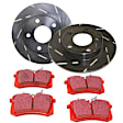 S4KR1259 Rear Brake Disc and Pad Kit, Slotted 5 Lugs 245.11 mm Aramid Fiber Ceramic S4 Redstuff Ceramic Pad and USR Sport Slotted Rotors