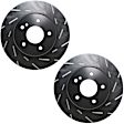 S4KR1304 Rear Brake Disc and Pad Kit, Slotted 5 Lugs 290.07 mm Aramid Fiber Ceramic S4 Redstuff Ceramic Pad and USR Sport Slotted Rotors