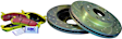 S5KF1036 Front Brake Disc and Pad Kit, Dimpled and Slotted 6 Lugs 355.09 mm Aramid Fiber S5 Yellowstuff and GD Sport Slotted and Dimpled Super Street Rotors