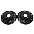 S5KF1082 Front Brake Disc and Pad Kit, Silver Grey Geomet, Dimpled and Slotted, 5 Lugs, 319.53 mm, Aramid Fiber, S5 Yellowstuff and GD Sport Slotted and Dimpled Super Street Rotors
