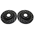 S5KF1202 Front Brake Disc and Pad Kit, Silver Grey Geomet, Dimpled and Slotted, 6 Lugs, 318.77 mm, Aramid Fiber, S5 Yellowstuff and GD Sport Slotted and Dimpled Super Street Rotors