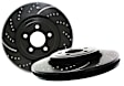 S5KF1386 Front Brake Disc and Pad Kit, Dimpled and Slotted 5 Lugs 344.93 mm Aramid Fiber S5 Yellowstuff and GD Sport Slotted and Dimpled Super Street Rotors