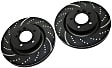 S5KF1460 Front Brake Disc and Pad Kit, Dimpled and Slotted 5 Lugs 353.57 mm Aramid Fiber S5 Yellowstuff and GD Sport Slotted and Dimpled Super Street Rotors