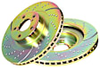 S6KF1042 Front Brake Disc and Pad Kit, Dimpled and Slotted 5 Lugs 293.62 mm Aramid Fiber S6 Bluestuff NDX Pad and GD Sport Slotted and Dimpled Rotors