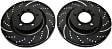 S6KF1051 Front Brake Disc and Pad Kit, Silver Grey Geomet, Dimpled and Slotted, 5 Lugs, Aramid Fiber, S6 Bluestuff NDX Pad and GD Sport Slotted and Dimpled Rotors