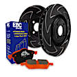 S7KF1058 Front Brake Disc and Pad Kit, Slotted 6 Lugs Aramid Fiber Ceramic S7 Orangestuff Pad and BSD Sport Vee Slotted Rotors