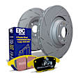 S9KR1681 Rear Brake Disc and Pad Kit, Silver Grey Geomet, Slotted, Aramid Fiber, S9 Yellowstuff Pad and USR Sport Slotted Rotors