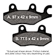 2011 Kymco Yager GT 200i - Front, Rear Double H- Sintered Brake Pad Set