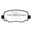 2016 Chrysler 200 - Rear Aramid Fiber Brake Pad Set, 3.6L 6Cyl, FMSI Pad No. D1734, Heavy Duty Brakes, With Standard Brakes, Ultimax2 OEM Replacement