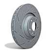 2023 Audi A3 Quattro - Front, Driver or Passenger Side Brake Disc, Silver Grey Geomet, Slotted, 5 Lugs, For FMSI Pad No. D2438; Vented; 5 Bolt Holes; 306mm Dia.; 50mm Height; 26mm Thick, 2.0L 4Cyl, USR Sport Slotted