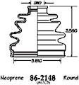 86-2148-D CV Boot - Black, Neoprene, Direct Fit, Sold individually