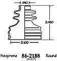 86-2188-D CV Boot - Black, Neoprene, Direct Fit, Sold individually
