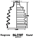 86-2207-D CV Boot - Black, Neoprene, Direct Fit, Sold individually