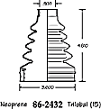 86-2432-D CV Boot - Black, Neoprene, Direct Fit, Sold individually