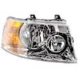 2003-2006 Ford Expedition - Passenger Side Headlight, with Bulb, Halogen, Chrome Interior