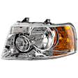 Driver Side Headlight, with Bulb, Halogen, Chrome Interior