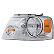 Driver Side Headlight, with Bulb, Halogen, Chrome Bezel