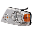 Driver Side Headlight, with Bulb, Halogen, Chrome Bezel, CAPA Certified