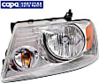 Driver Side Headlight, with Bulb, Halogen, Chrome Bezel, CAPA Certified