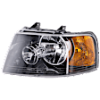 Driver Side Headlight, with Bulb, Halogen, Black Interior