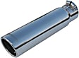 15361 Universal Exhaust Tip, Polished Stainless Steel, Rolled Edge Angle Cut, 3.0 in. Outlet Diameter, 2.5 in. Inlet Diameter, 12 in. Length, Clamp-On, Sold Individually
