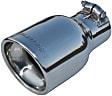 15365 Exhaust Tip - 4.00 in. Rolled Angle Polished SS Fits 2.50 in. Tubing - Clamp-on