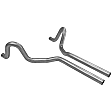 15802 Prebent Series Tail Pipe - Natural, Aluminized Steel, Direct Fit, Set of 2