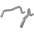 15822 Prebent Series Tail Pipe - Natural, Aluminized Steel, Direct Fit, Set of 2
